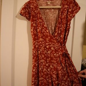 Floral tie front dress